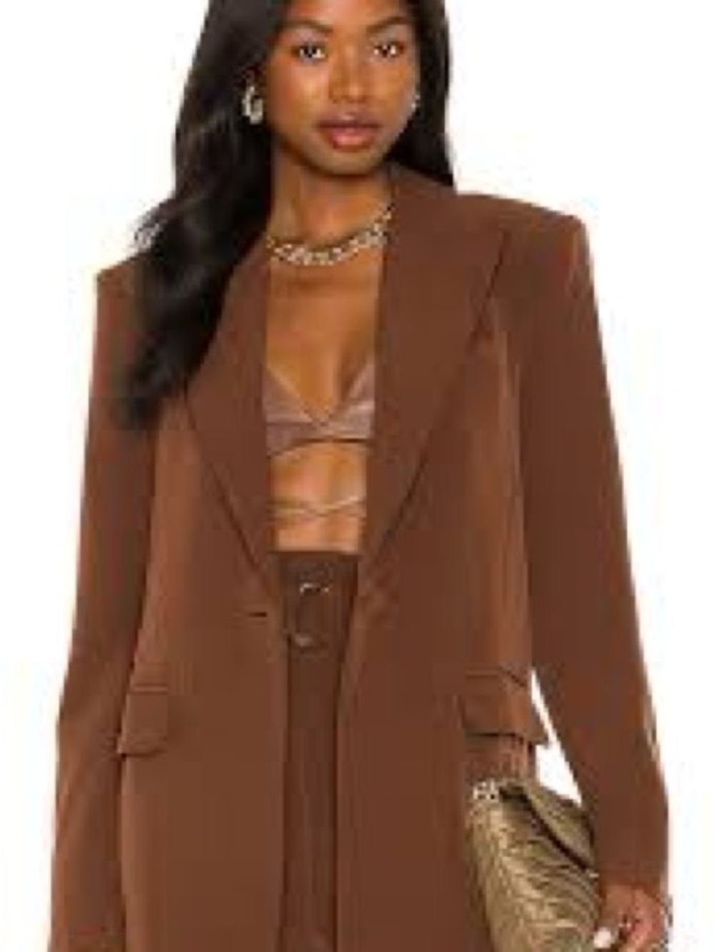 Camila Coelho Brown Tailored Blazer Jacket